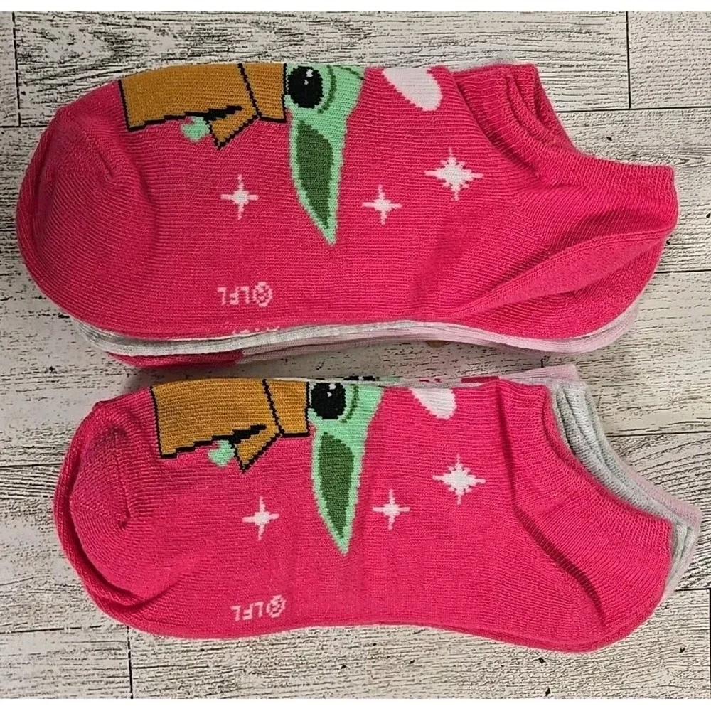 Star Wars No Show Socks Baby Yoda Shoe Size 4-10 3pk Lot of 2 Valentine NEW
